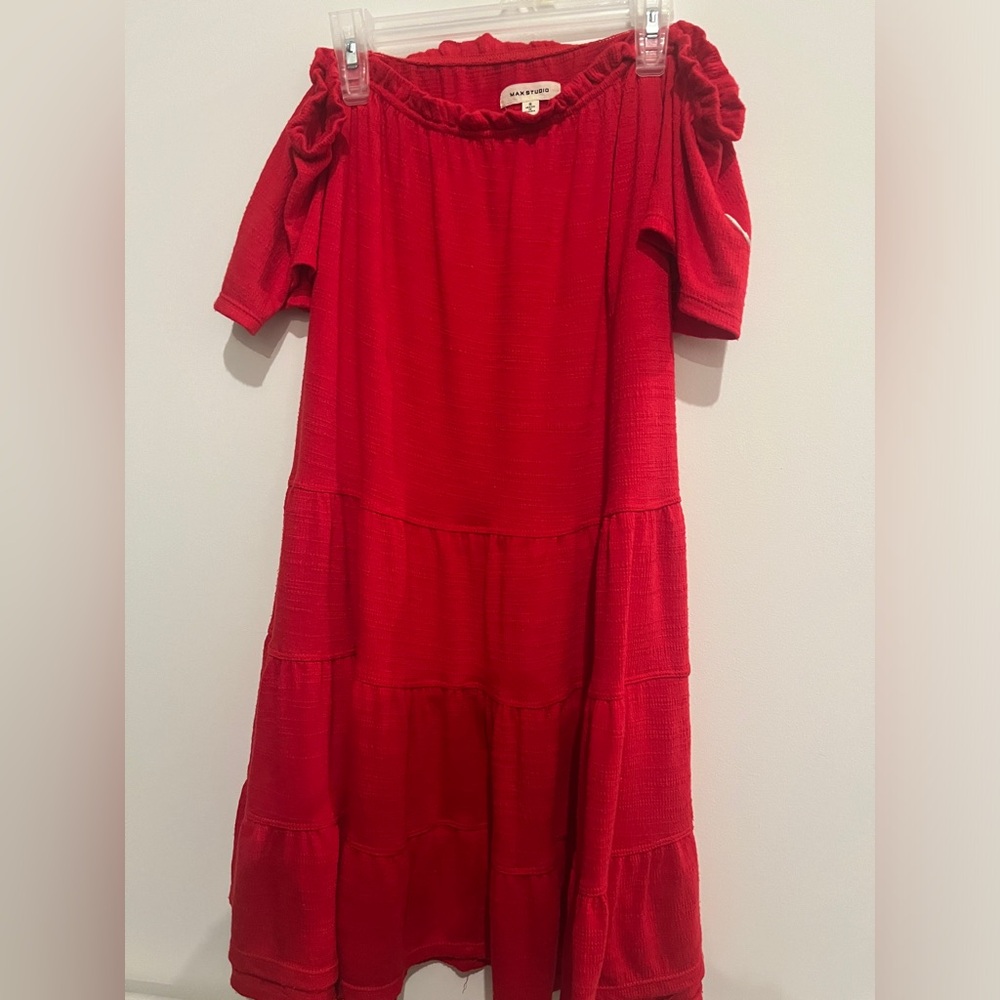 Max studio red off-shoulder dress